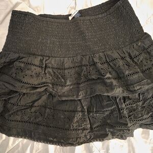 American Eagle Eyelet Black Tiered Skirt